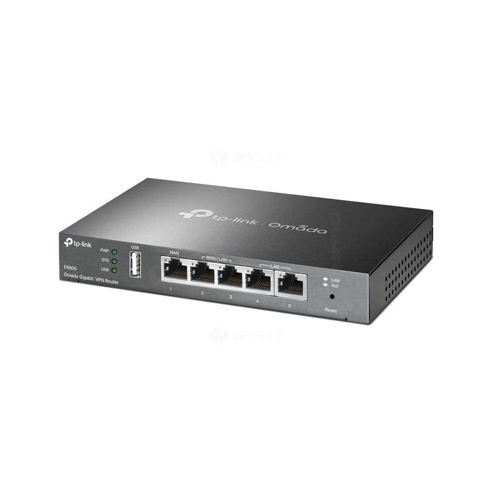 Router Gigabit TP-Link Omada ER605 V2, VPN, 10/100/1000Mbps, 3 porturi LAN, 2 porturi WAN , 940 Mbps
