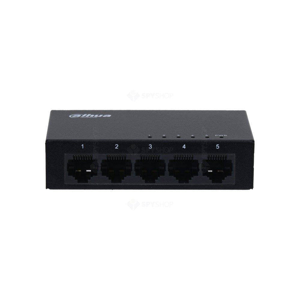 Switch cu 5 porturi Dahua SG1005-EUR, 10/100/1000 Mbps, 7.44 Mpps, MAC 2 K, plug and play