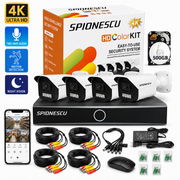 Sistem supraveghere video wireless 3MP, 4 camere, NVR inclus, WiFi, vedere nocturna, detectie miscare, stocare 500GB, IP66, monitorizare telefon, alb