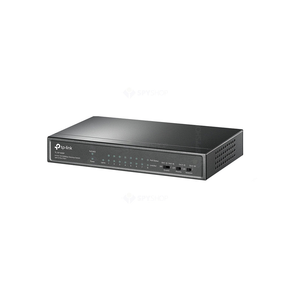 Switch cu 9 porturi TP-Link Omada TL-SF1009P, 10/100 Mbps, 1.6 Gbps, PoE+, fara management