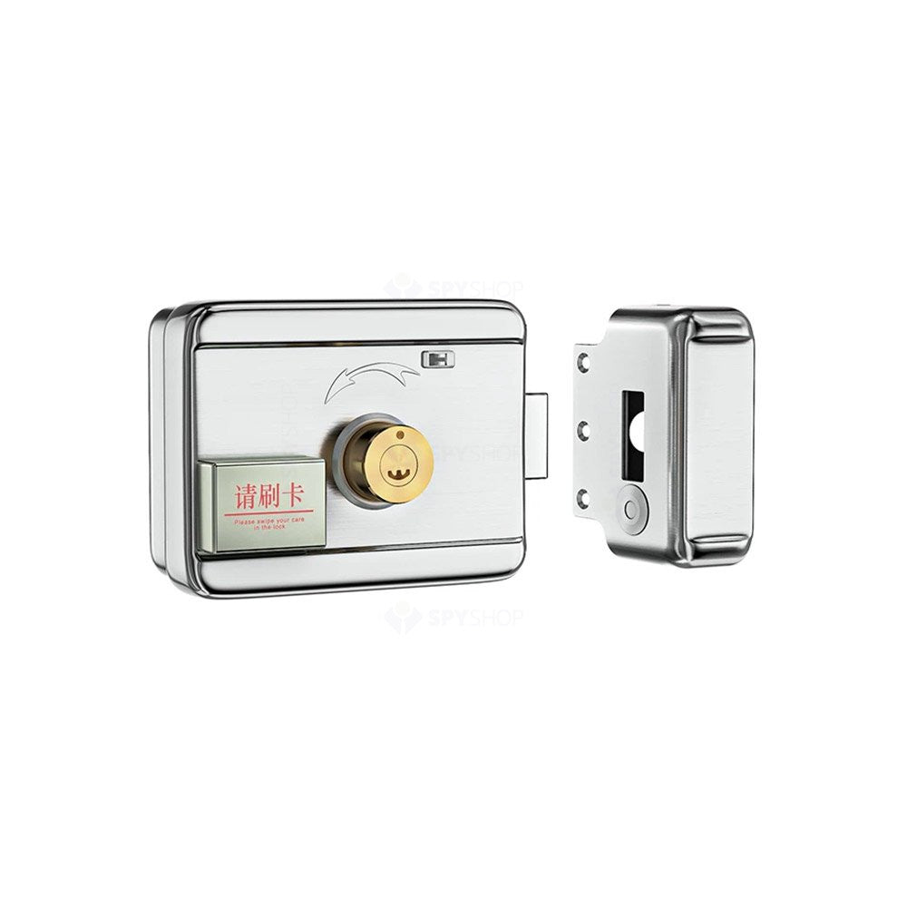 Yala electromagnetica dublu cilindru cu cititor proximitate LinkPower VI-602B, 12 V, card EM, nichel, 10000 utilizatori