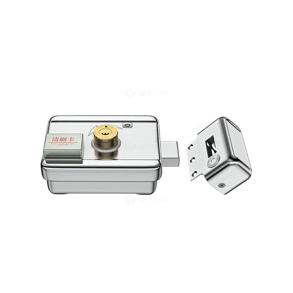Yala electromagnetica dublu cilindru cu cititor proximitate LinkPower VI-602B, 12 V, card EM, nichel, 10000 utilizatori